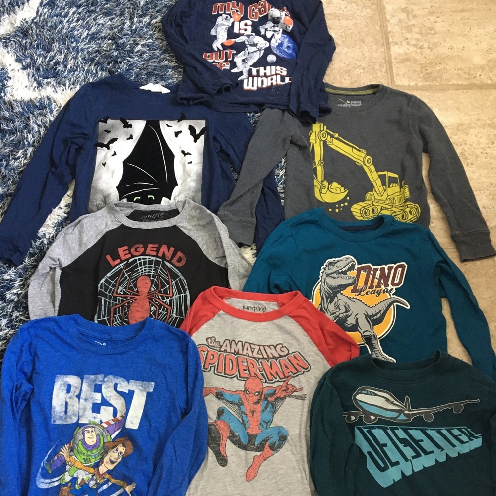 Boys Size 5/6 6 Long Sleeve Tee Shirt Bundle